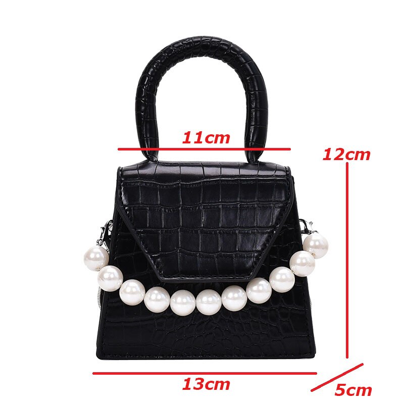 Stone Pattern Leather Crossbody Bags for Women Purses and Handbags Pearl Mini Shoulder Messenger Bags Lady Small Hand Bag