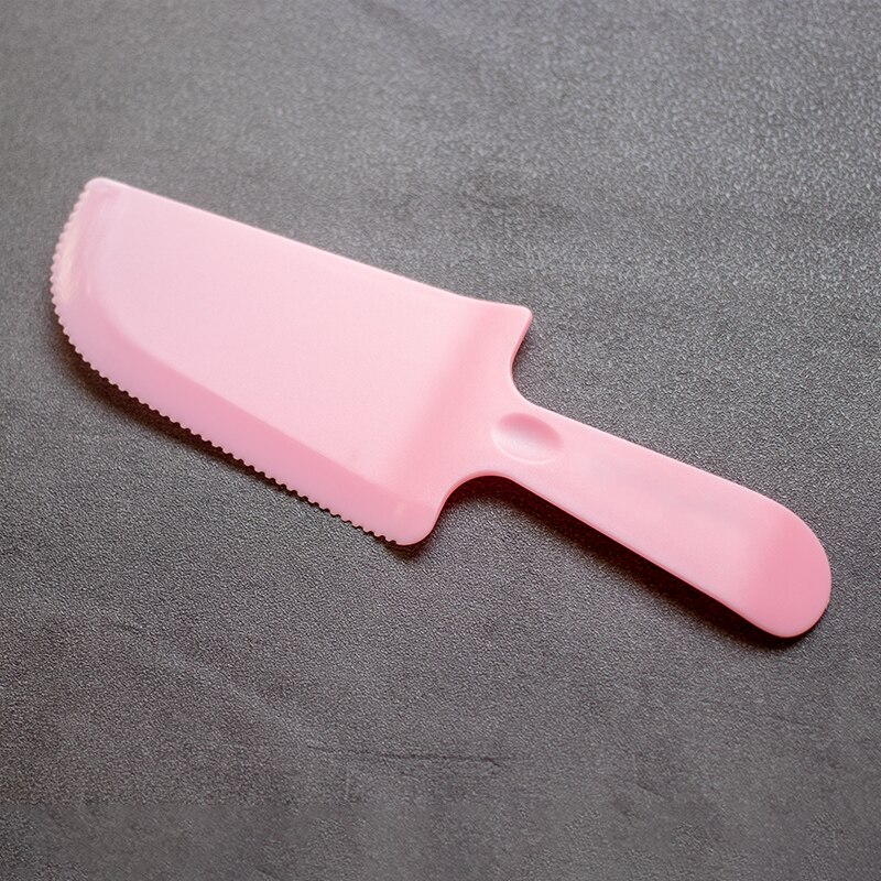 Fødevaregodkendt plast engangs kagekniv komposterbar gør-det-selv-skærer kagekniv til fest: Lyserød