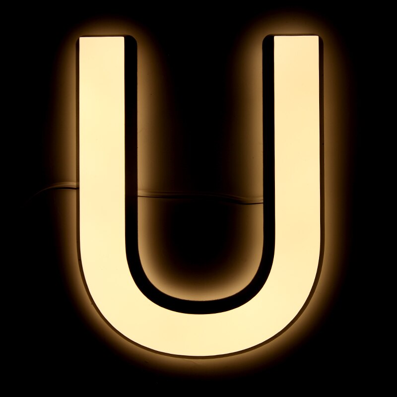 Acrylic LED luminous signs Business Lighting Advertising Sign LED Signboard Outdoor Waterproof Custom Advertisment Letters: U