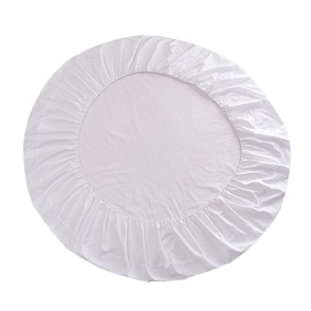 Hotel Home Round Bed Sheets Extra Soft Pure Cotton Breathable Bed Covers 86 Inch Diameter: White