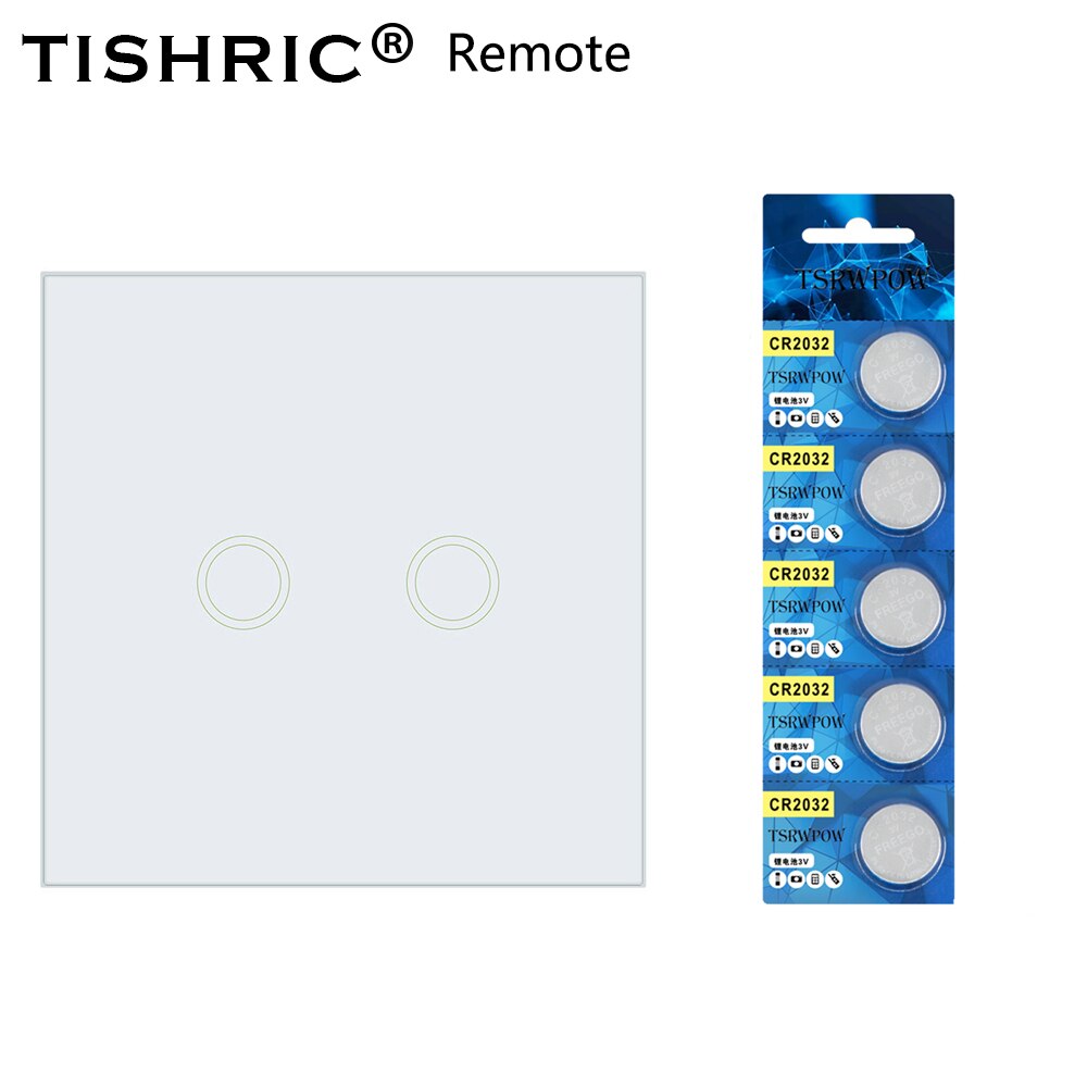 TISHRIC-mando a distancia inalámbrico Universal, Panel de pared 86 TRANSMISOR DE RF 1/433 entradas, compatible con SONOFF RF/T1/4CH/TX Smart Home, 2/3 MHz: 433mhz remote 2gang