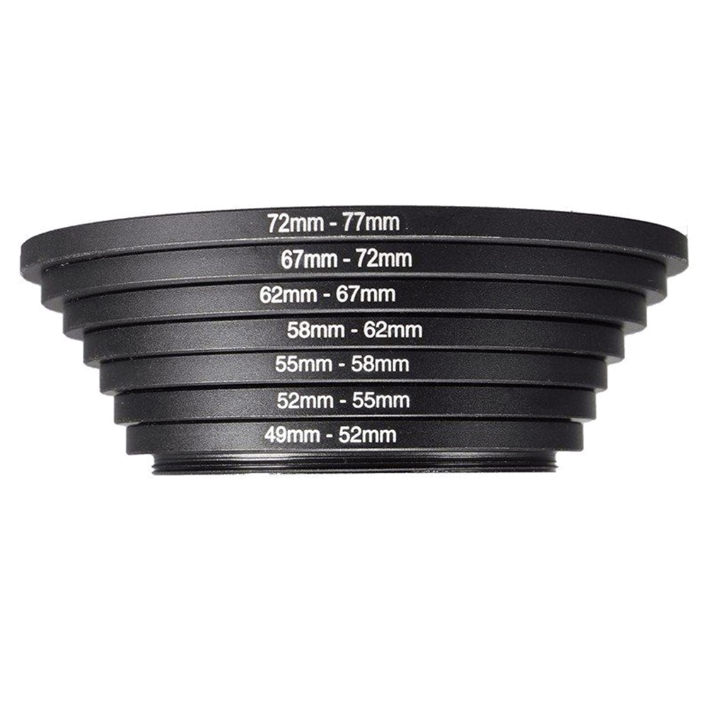 7Pcs Photography Outdoor Ring Adapter Aluminum Alloy 49 77mm Lens Filter Durable DSLR Practical Step Up