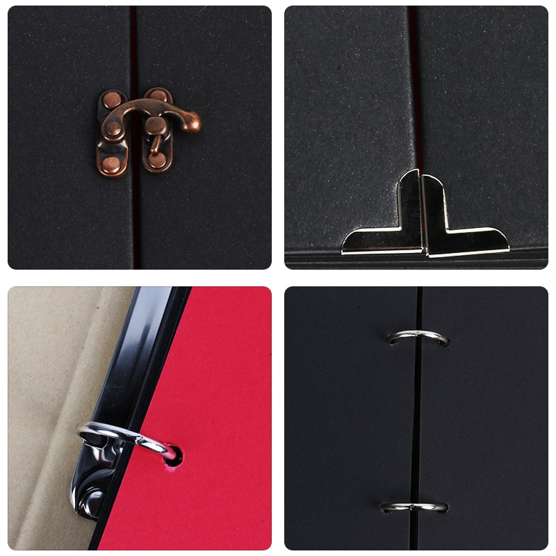 30 páginas preto bege scrapbook artesanal diy família álbum hallow coração memória álbum de fotos para o natal casamento dia dos namorados presente