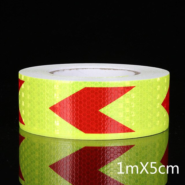 PVC 5*100cm Arrow Sticker Reflective Tape Reflective Conspicuity Safety Warning Lighting Tape Strip for Car Trailers Truck Traff: 56