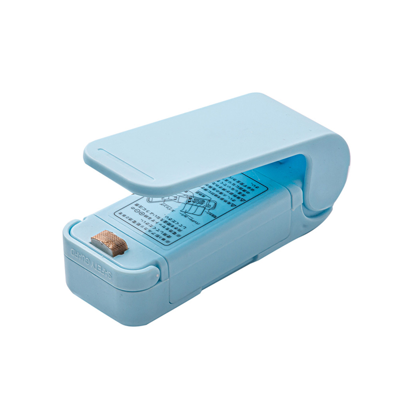 Mini Bag Sealer Heat Bag Verpakking Sealer Handheld Heat Vacuum Sealer Draagbare zaksluitmachine Voedsel Snacks Opslaggereedschap: Blauw