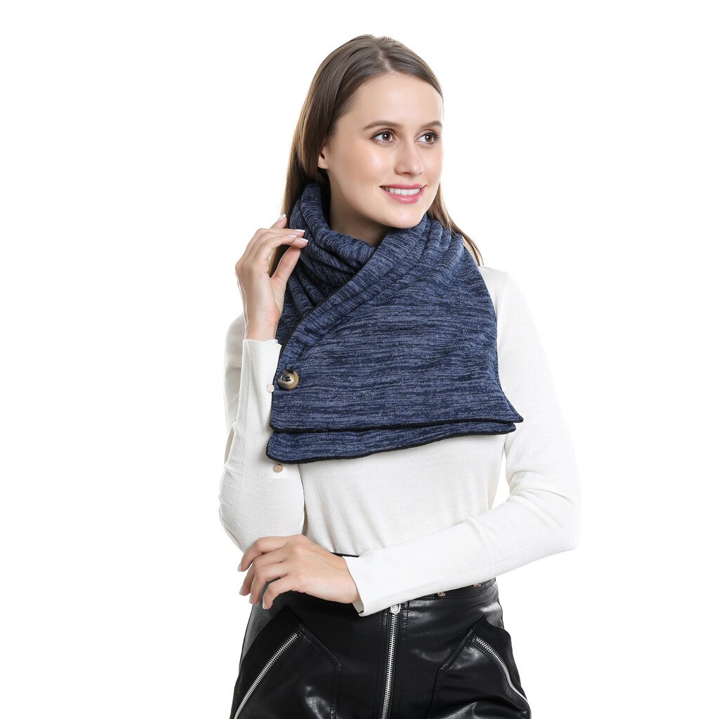 4# Winter Women Solid Scarf Retro Imitation Cashmere Snood Scarf Soft Wrap Casual Multifunctional Warm Scarves Shawls: BU