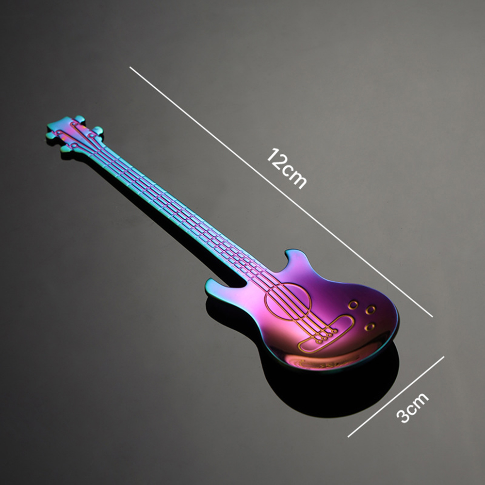 Gitaar Vormige Koffielepel 304 Rvs Theelepel Suiker Mengen Lepel Keuken Eetkamer Bar Koffie Accessoires Servies