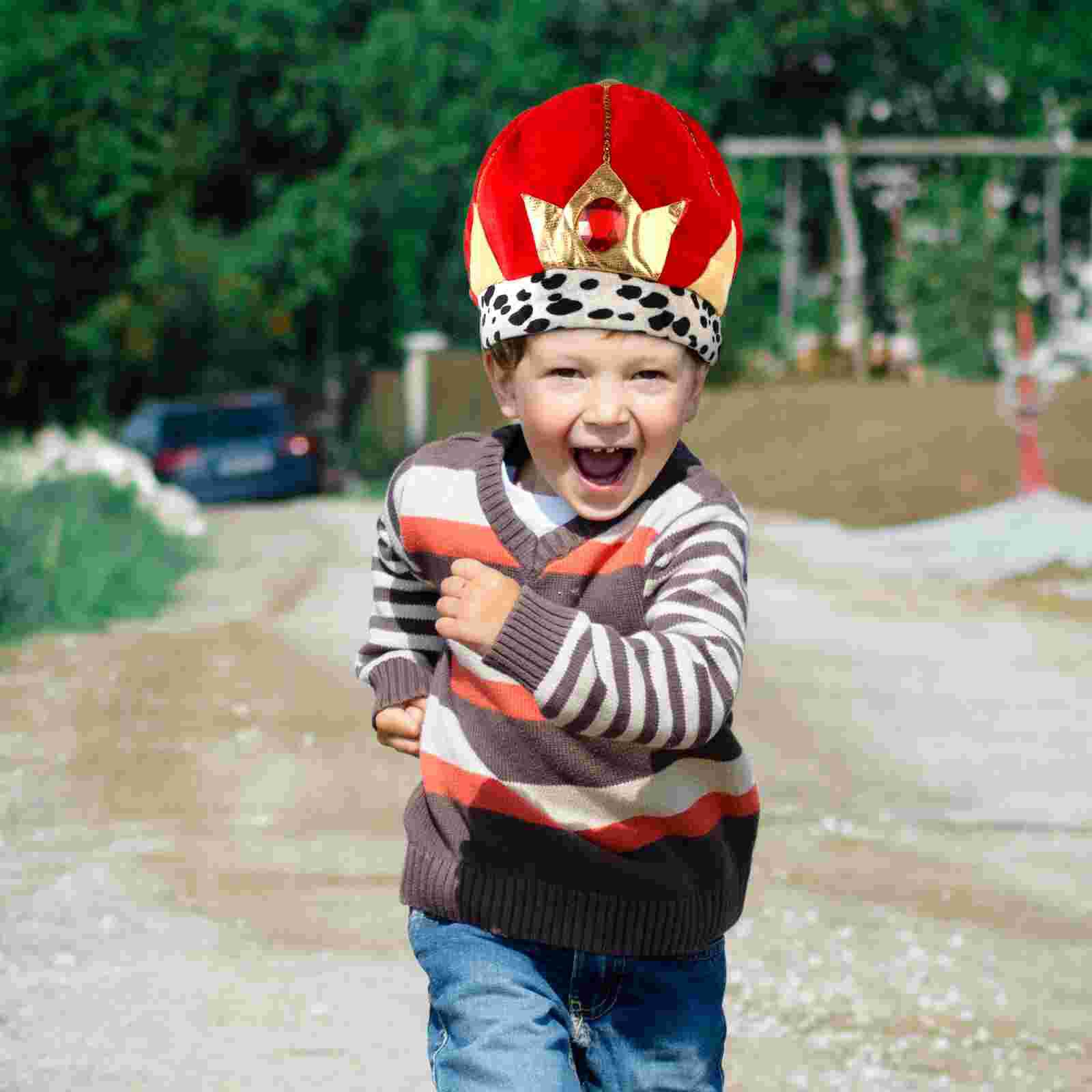 King Crown Decor Cloth Dress-up Cosplay Costume Hat Decorative King Crown Hat