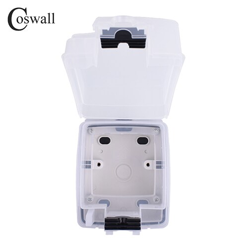 Coswall IP66 Weatherproof Waterproof Outdoor BOX Integrated Molding Box With Wall Socket 16A EU Outlet External Installation: Only Box 3