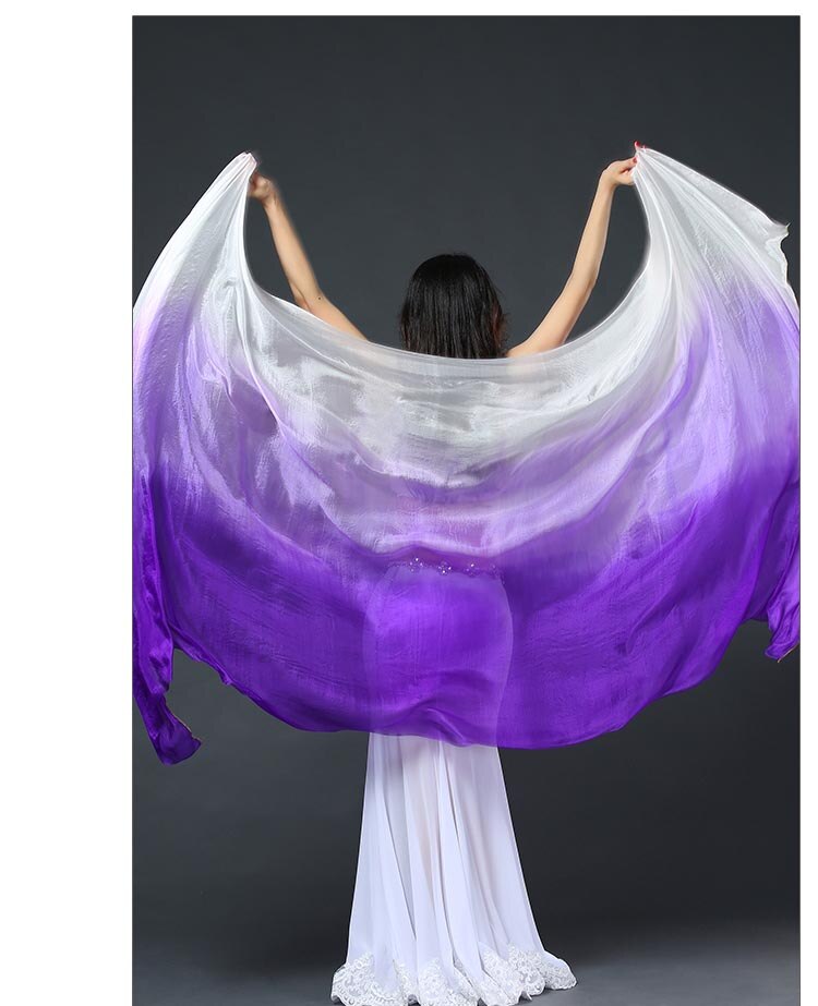 SJ005-velo de danza del vientre para mujer, de seda de tamaño de 260x114cm, velos de baile profesionales para mujer, accesorios para actuación en escenario, SJ005: SJ005D