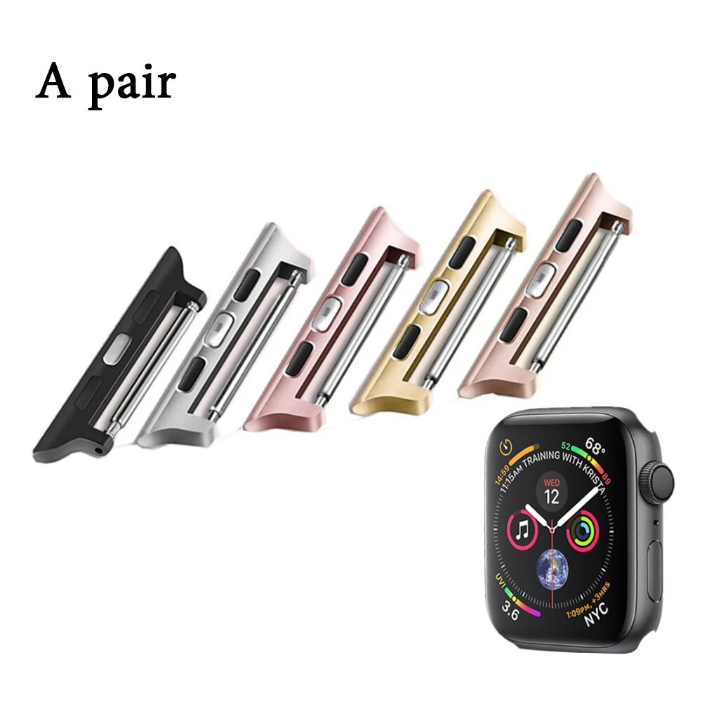 20mm 22mm 24mm Metal Adapter For Apple Watch series 9 8 7 se 6 3 strap iwatch 45mm Stainless Connector steel Linker Accessories