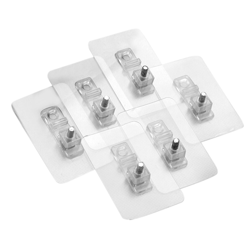 Hardware Easy Install Transparent Accessories Bedroom PVC Home Bathroom Adhesive Sticker Screw For Shelf Waterproof Wall Hook