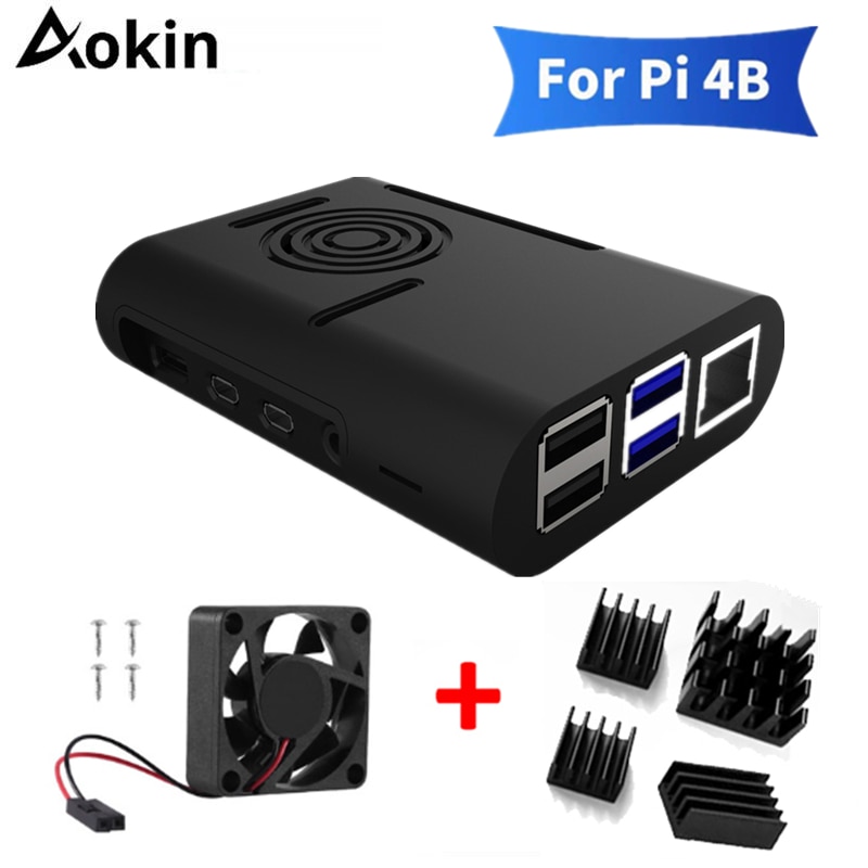 Voor raspberry  pi 4 behuizing raspberry pi behuizing met koelventilator raspberry  pi 4 koellichaam voor raspberry  pi 4 model b  pi 4b pi 4
