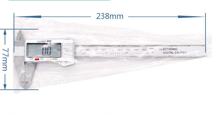 Litake 0-150mm Electronic Digital Calibrator Plastic Digital Graphics for Accurately Measured Vernier Caliper paquimetro: silver white