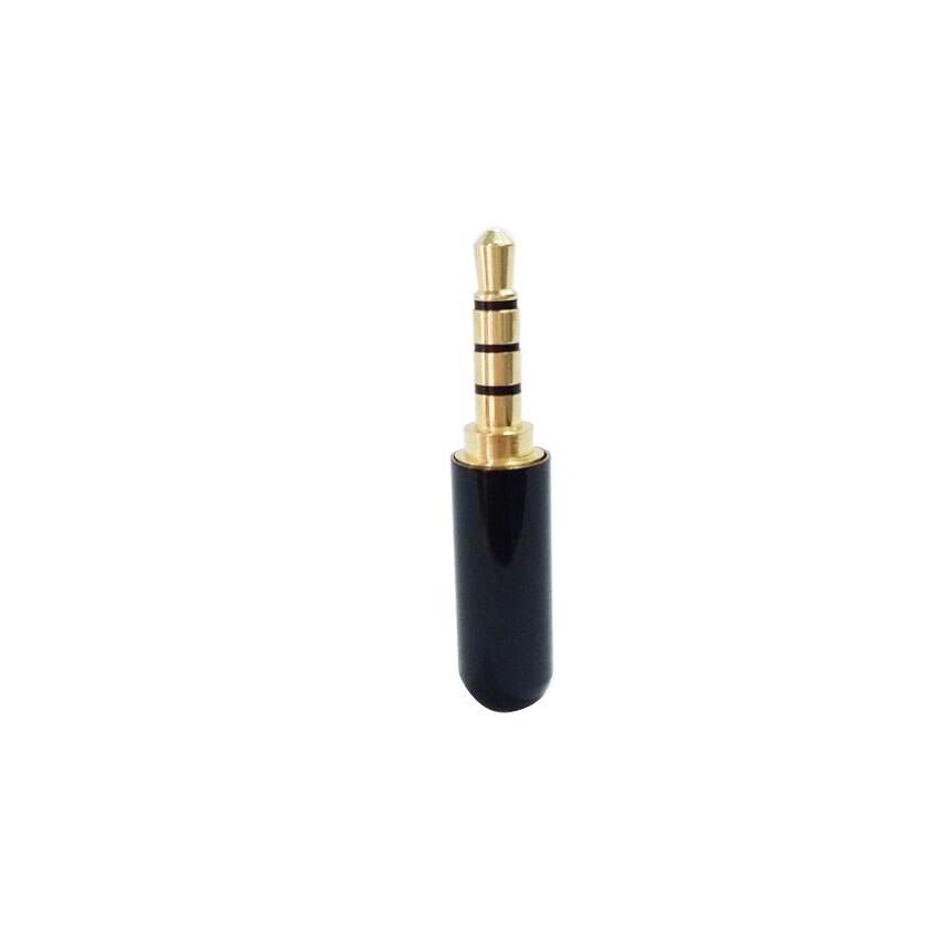 2PCS Gold-plated 3.5mm Earphone Plug 4 pole Male Plug Wire Connector 3.5MM jack For Cell phone Microphone Plug: black / 5PCS