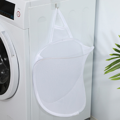 Foldable Breathable Laundry Basket Wall-mounted Laundry Hamper Multifunctional Household Large-capacity Laundry Hamper: white