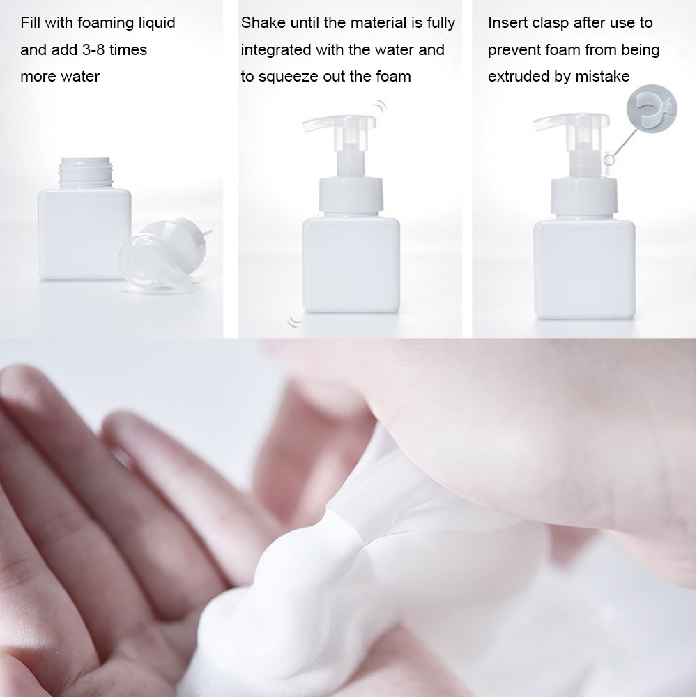 Plastic Liquid Soap Dispensers Square Clear Foaming Bottle Liquid Soap Mousse Points Bottling Shampoo Foam Pump Bottles