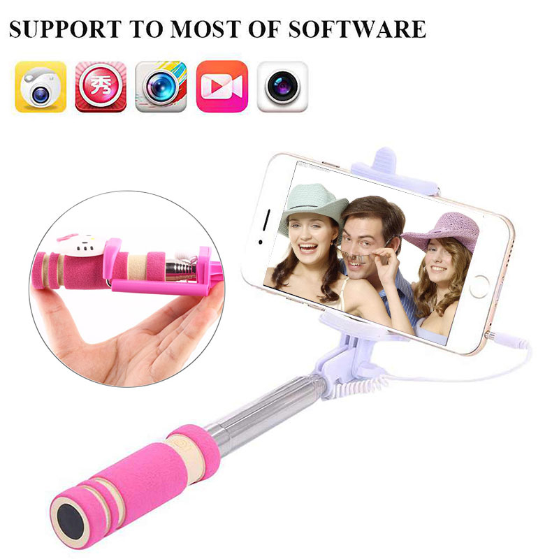 Palo Selfie monópodo Universal de lujo Para Huawei Xaiomi Redmi P20 P10 P9 P8 Lite LG HTC ZTE 6 5, Android, con cable, ranura Para cámara
