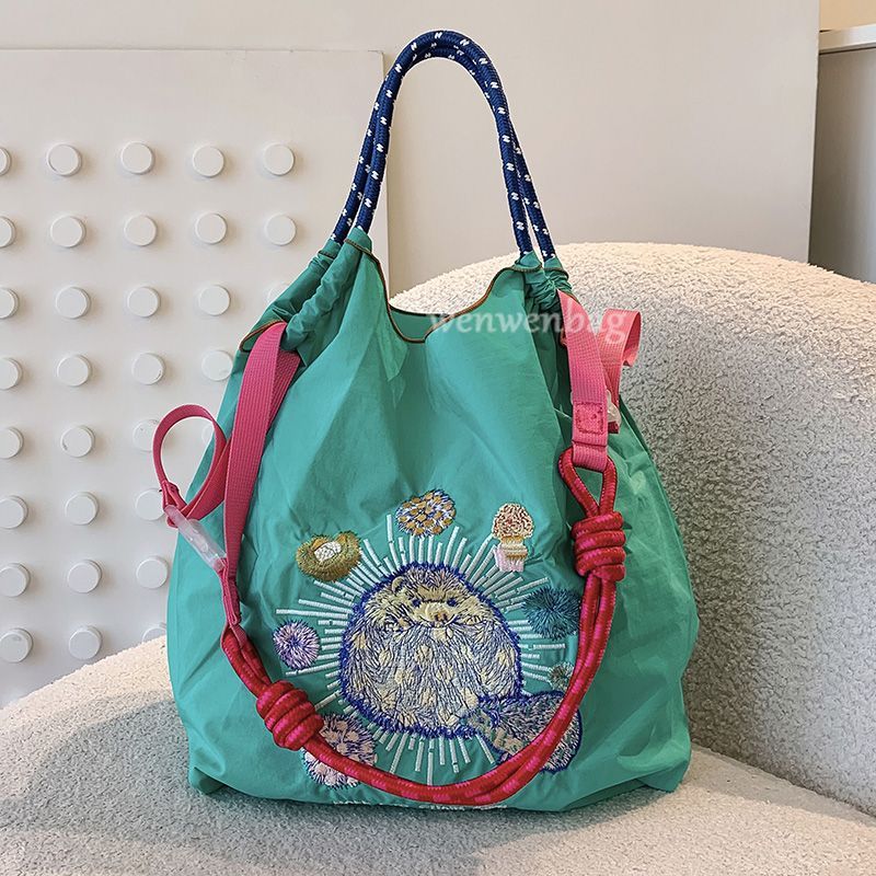 Sac à chaîne boule sac à provisions soleil Smiley brodé en toile de Nylon bandoulière femme fourre-tout sacs pour femmes sacs à main pour femmes 2025