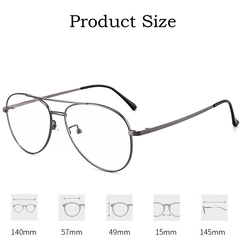 YIMARUILI, gafas de piloto de doble haz a la , montura para hombres y mujeres, gafas graduadas ópticas de titanio puro ultraligeras Retro 2194