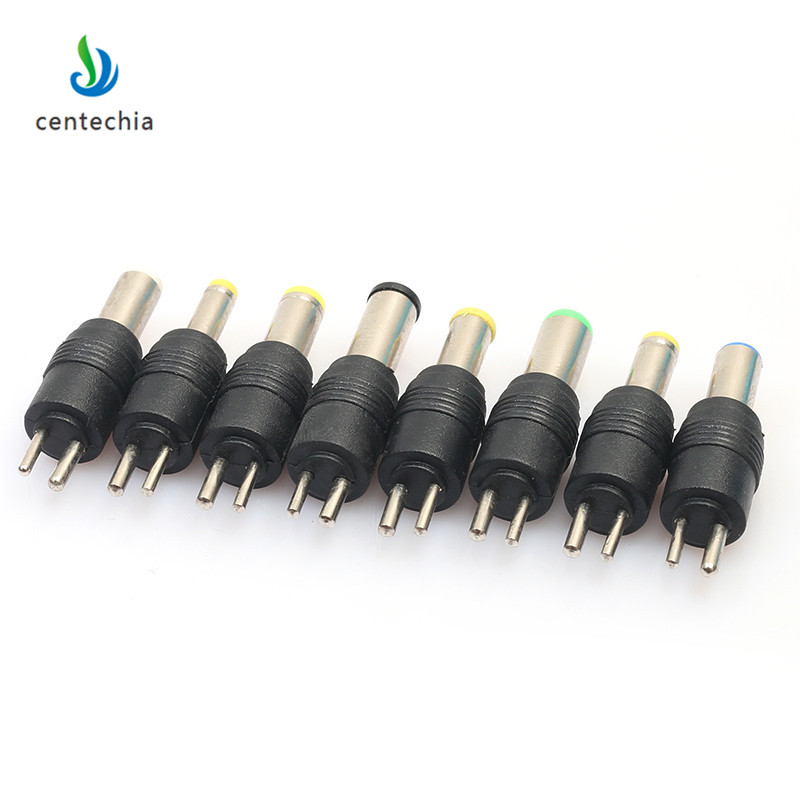 Centechia Universele 1 set = 8 stks 2pin Jack DC Pluggen voor Laptop AC Power Adapter Computer Tips Connectors voor Notebook