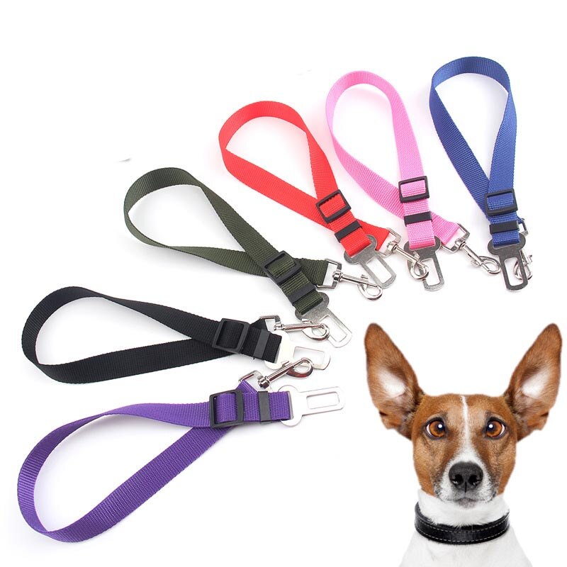 42-70cm Verstelbare Hond Autostoeltje Belt Voertuig Veiligheidsgordel Harnas Lead Clip Hond Levert Veiligheid Hendel auto Tractie