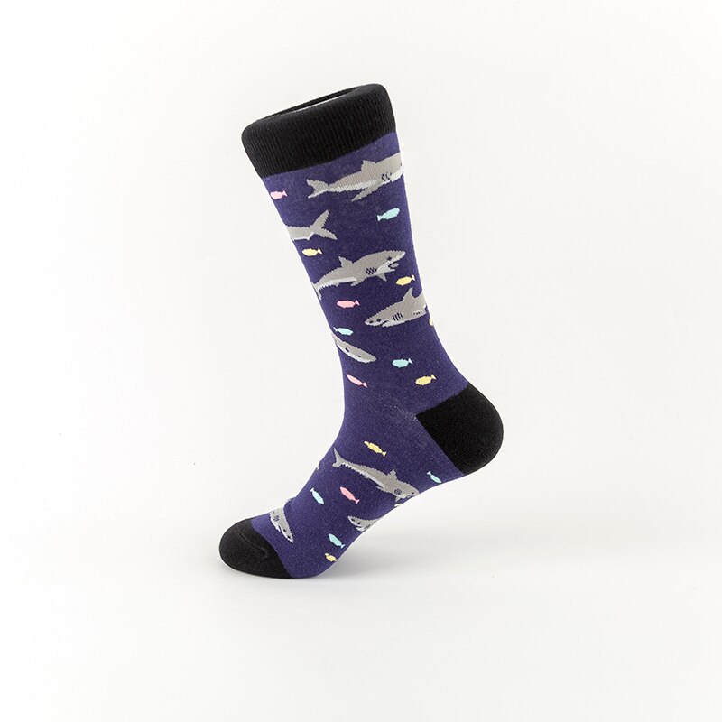 MULAYA-calcetines con temática de tiburón para hombre y mujer, medias divertidas de ocio, deportes, entretenimiento, grupo de peces y tiburón grande, a la: Sharks