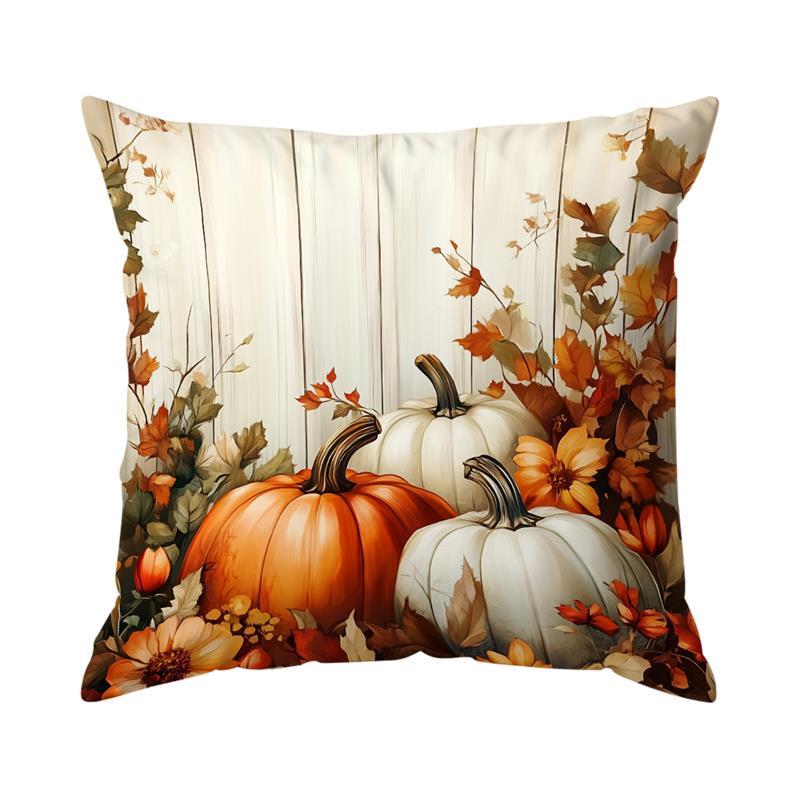 Herfst Pompoen Kussens Kussensloop Gedrukt Polyester 45x45cm Sierkussen Cover Decoratieve Sofa Kussen Kussensloop Home Decor: Rood
