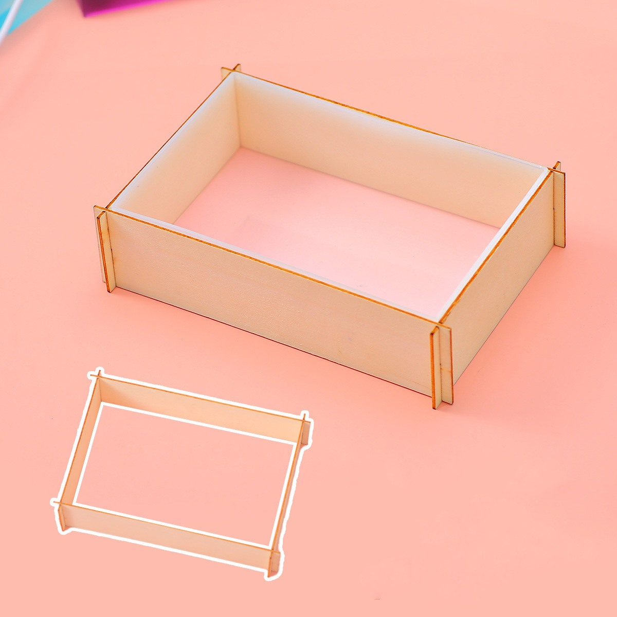 Molde de resina Epoxy de cristal DIY, adorno de cubo de flores secas, soporte de lámpara cuadrado, abrasivo de silicona cuboide: Blanco