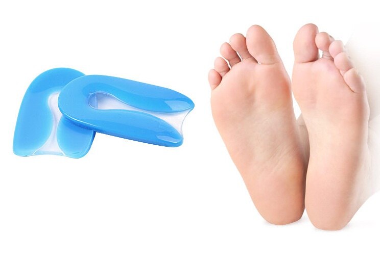 1Pair Foot Pain Relief Silicone Gel U-Shape Plantar Fasciitis Heel Protector Heel Spur Cushion Pad Shoe Insert Insole Men Women