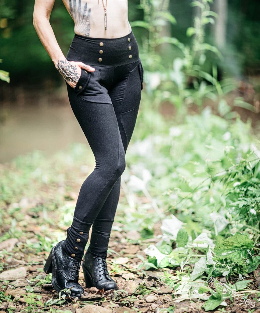Traje de pirata vikingo Medieval Capris pantalones de encaje mujeres gótico Steampunk Corsair medio pantalón Festival vestimenta Retro para señora