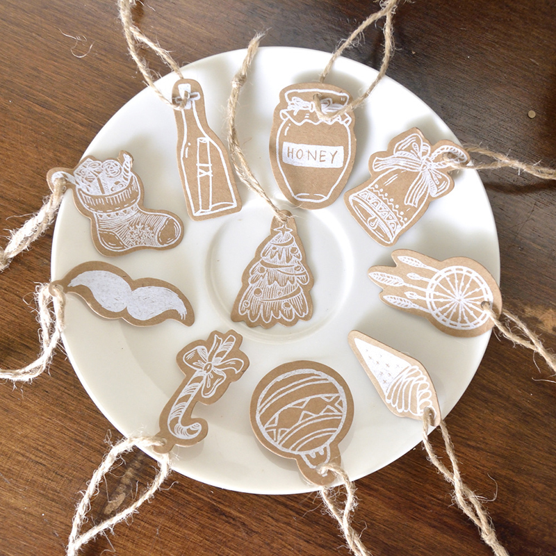 25 pièces Multi Style Kraft papier étiquettes bricolage artisanat à la main bouteille carte étiquette volante avec des étiquettes de corde emballage fournitures