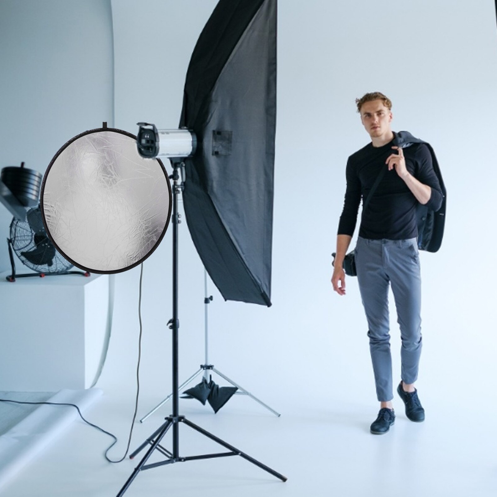 30cm/12inch 2in1 White And Silver Photo Studio Reflector Handhold Multi Collapsible Portable Disc Light Reflector For Photograph