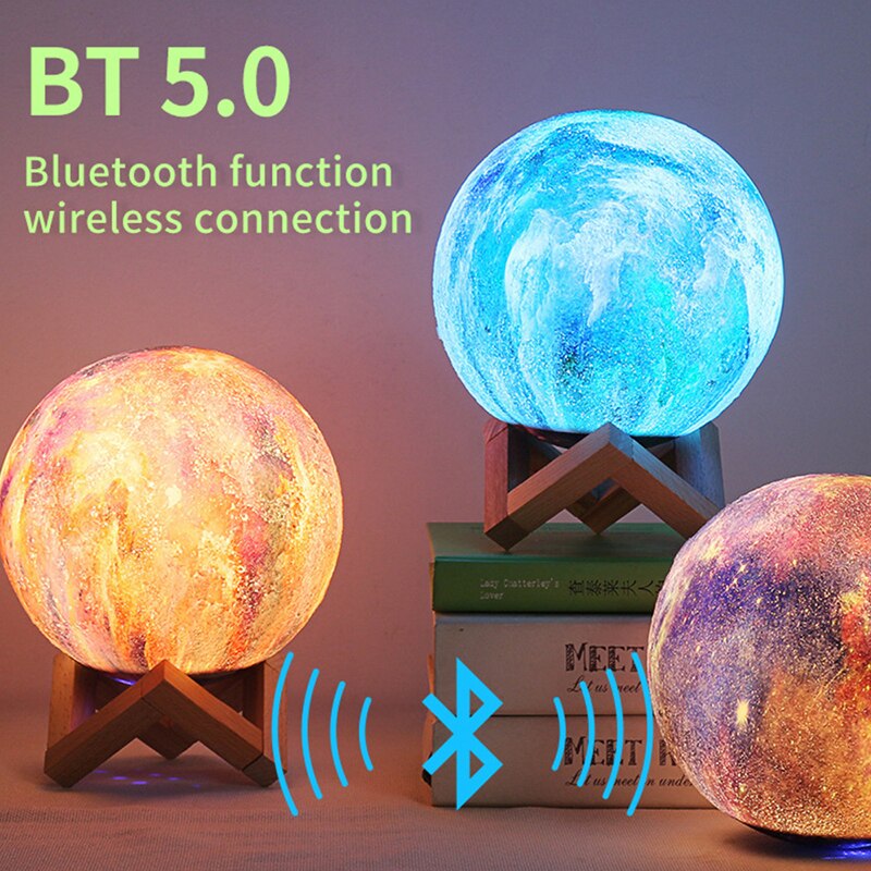 Draadloze Speaker Lunar Lamp Sound Box Desk Handenvrij Bluetooth Speakers Hifi Soundbar Voor Vrouwen Caixa De Som Bluetooth
