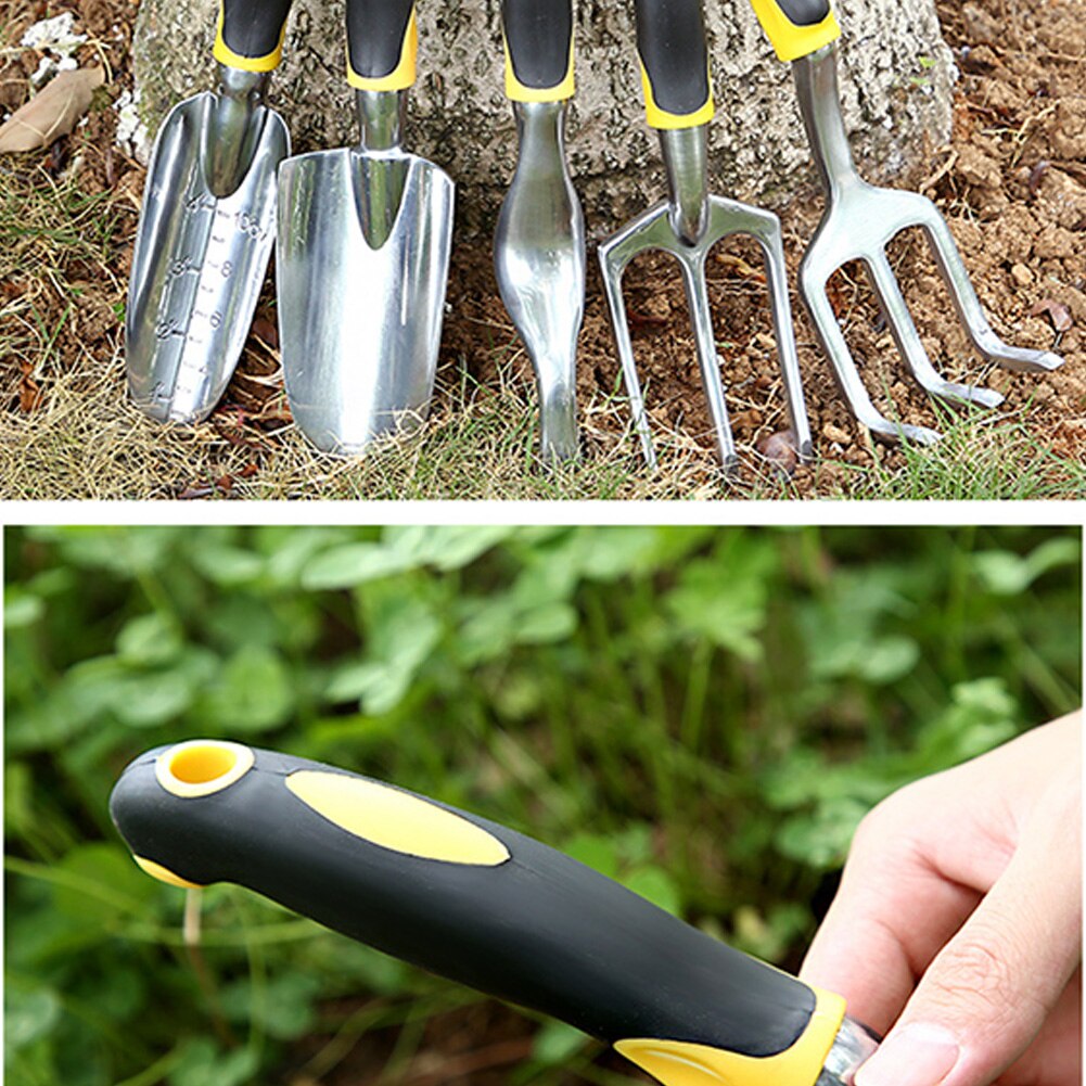 5pcs Multi-Function Garden Kit Garden Tool Hand Shovel/Triclaw/Harrow/Drafter Loosening Soil Planting Tool Dig Weeder Cultivator