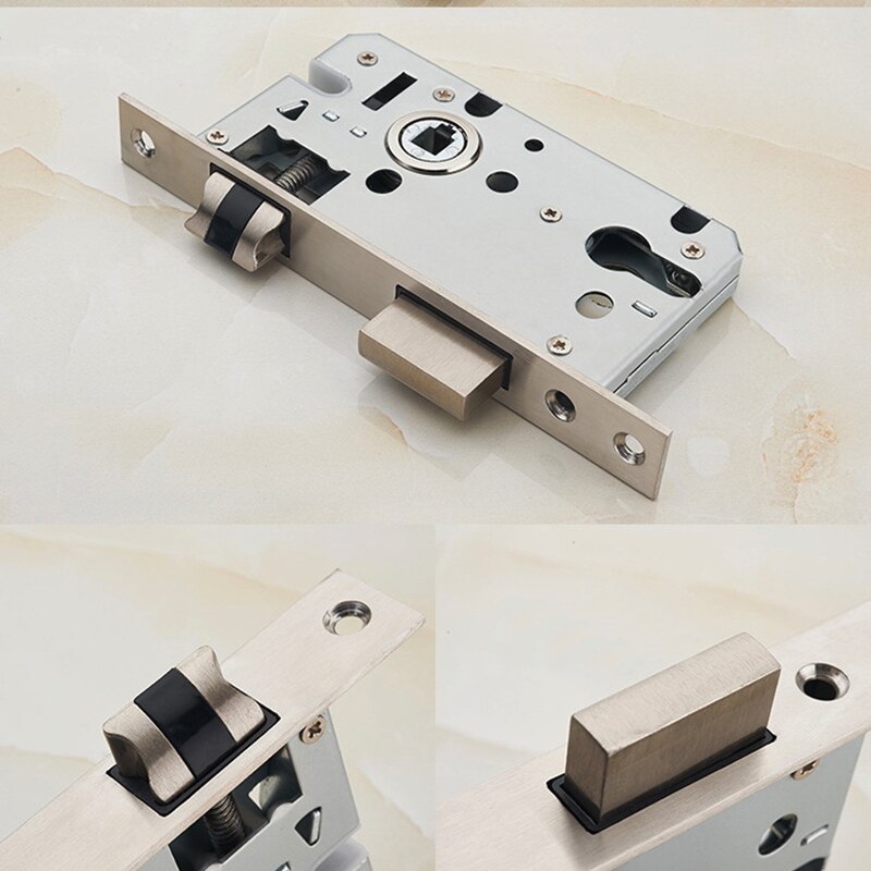 1Pc Space Aluminum Black Door Handle Set with Lock Durable Cylinder Front Lever Latch Home Security Modernized Simple Handleset