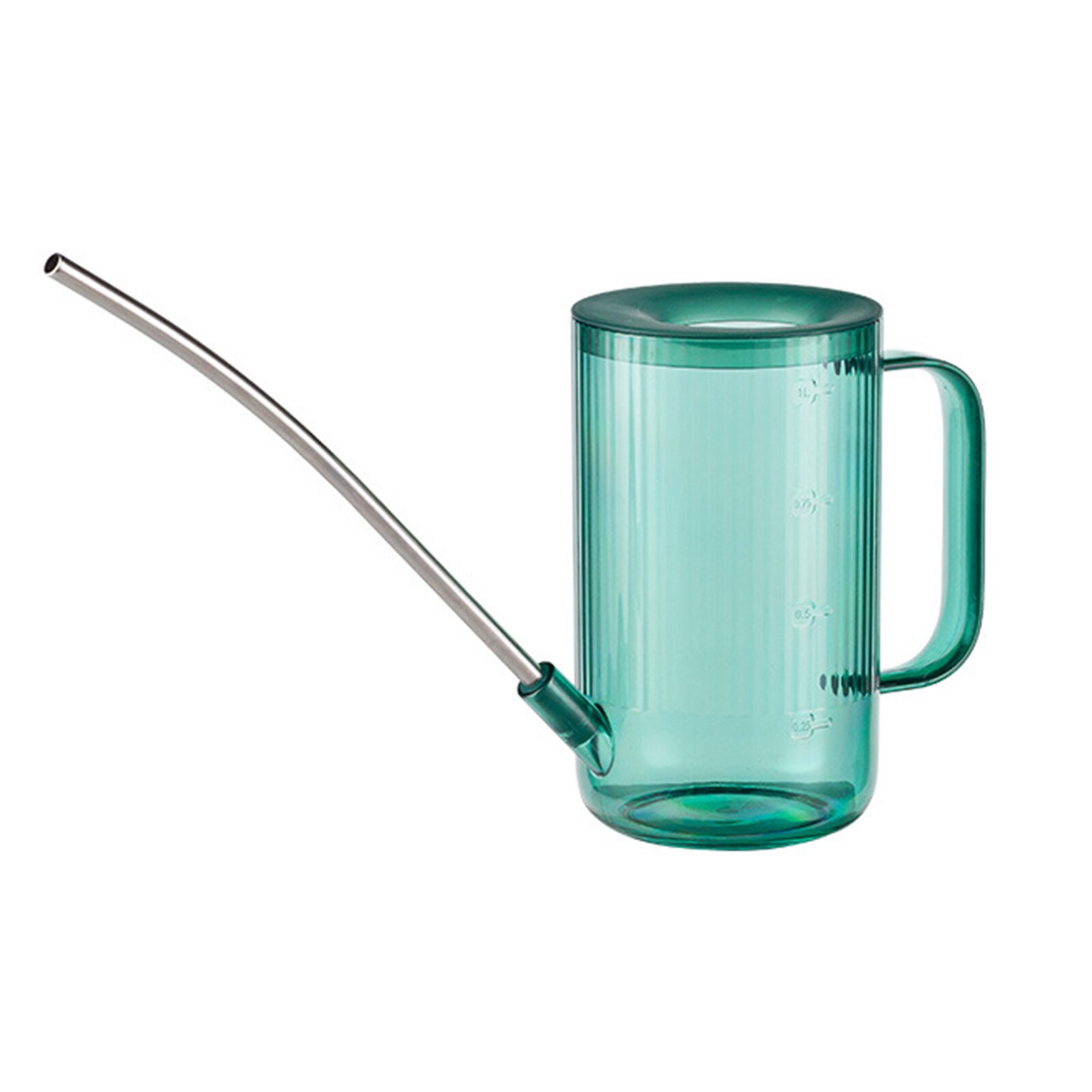 1L Plastic Watering Can Pot Plastic Long Mouth Garden Plants Watering Tool EL: emerald