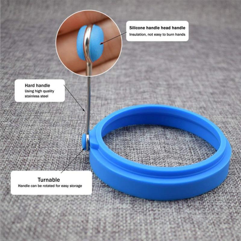 Silicone Round Egg Rings Fry Fried Poacher Mould Kitchen Cooking Tools Non-stick Pancake Egg Pancake Mold Moulds Kitchen Gadgets