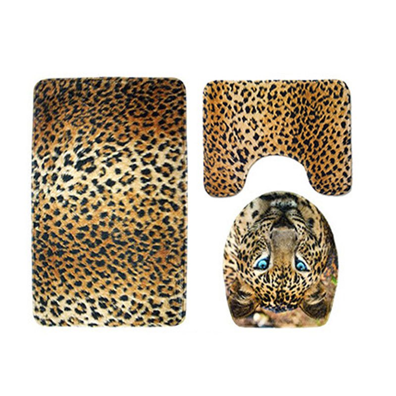 3Pcs/Set Bathroom Mats Non-Slip Carpets Zebra Pattern Mat Suede Water Absorbent Floor Rugs Bowl Toilet Cover Bath Decor Accessor: SY31