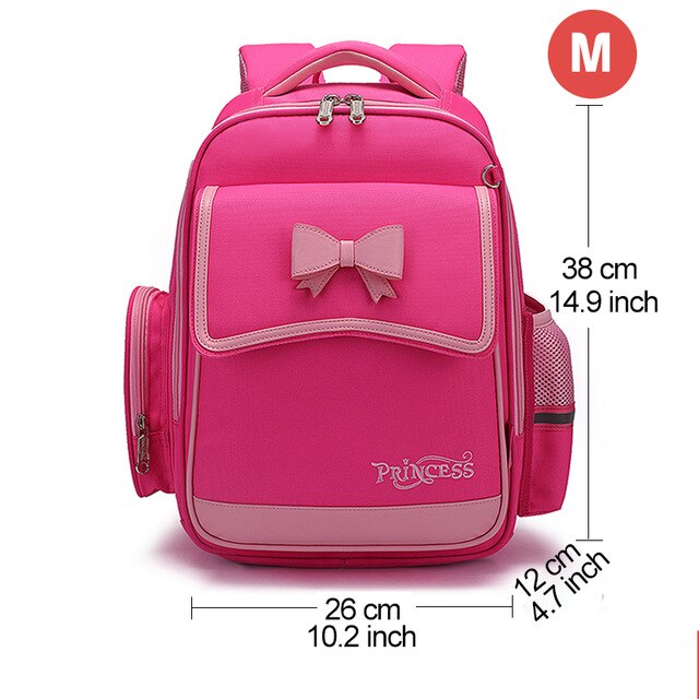 Rugzak voor basisschoolmeisjes, waterdicht, roze oxford-stof, schooltas voor kinderen, rugzak voor meisjes, schattige strik voor kinderen: 1520 rozen-m