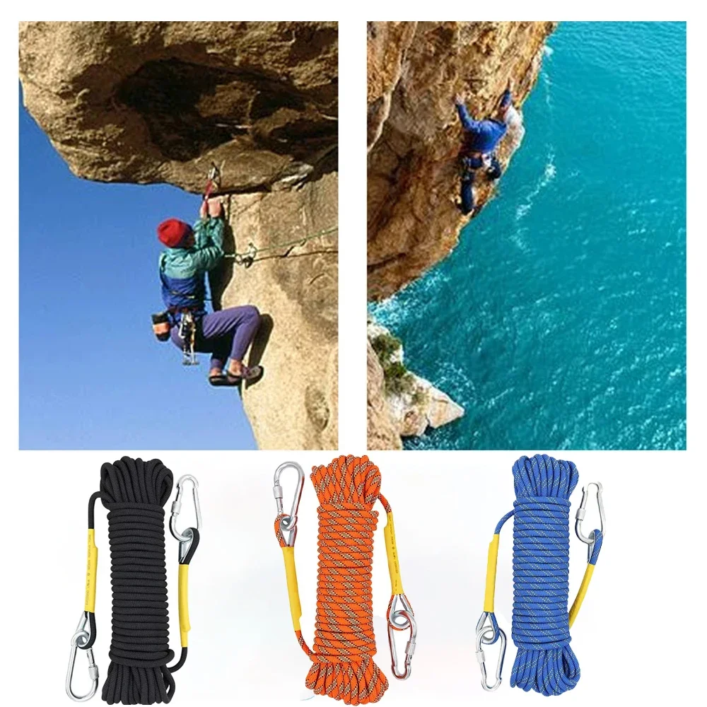 Tomshoo cuerda de escalada de 10mm 10M/20M/30M cuerda de escalada estática al aire libre rescate seguridad contra incendios Escape escalada cuerda de emergencia