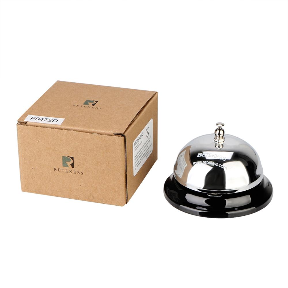 RETEKESS TD011 3.22 inch Call Bell Restaurant Service Bell Silver Tinplate Waiter Caller Bell Kitchen Calling System Hand Press