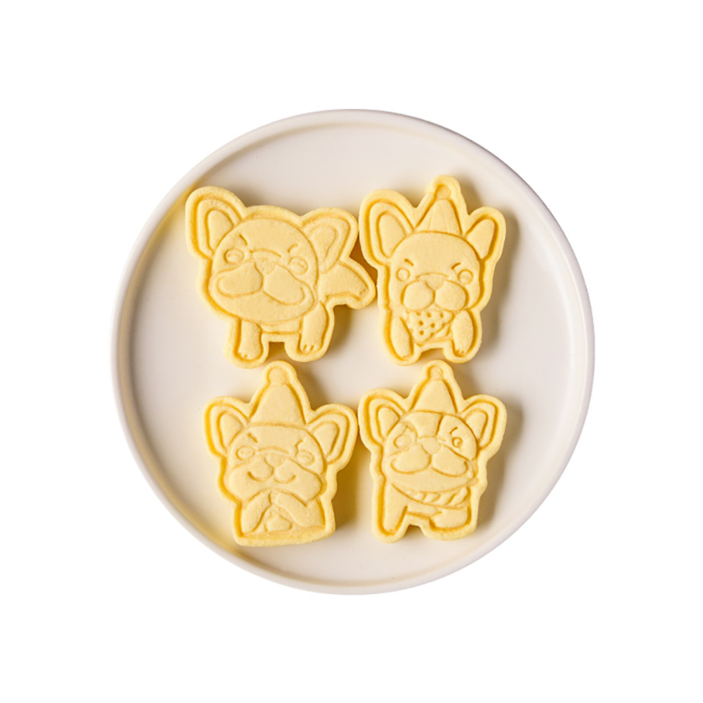 Cute Bulldog Dog Shaped Cookie Cutters Mold Biscuit Baking Tool Kitchenware Bakeware DIY Tool for Kids Hand Mold