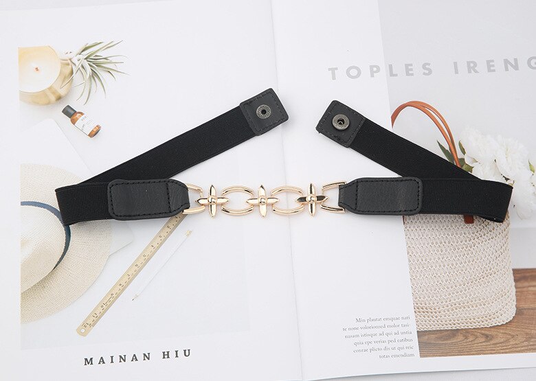 Luxury Gold Chain Belt Elastic Silver Metal Waist Belts for Women Stretch Ladies Coat Ketting Riem Waistband 2.3cm: Style 4 Gold