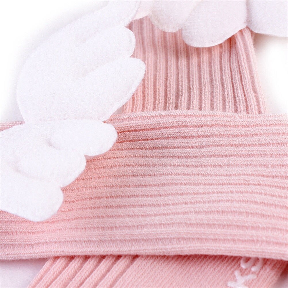 Angel wing Baby Girls Knee High Socks Summer Autumn Cotton Socks Solid Candy Color Kids Toddler Short Socks For Children