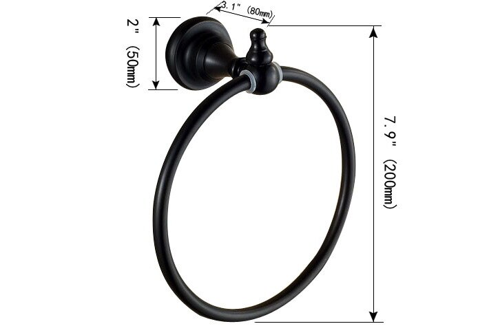 Wal-Mount Oil Rubbed Bronze Towel Ring Classic Bathroom Accessories Bath Towel Holder Bath Hardware ZD1648
