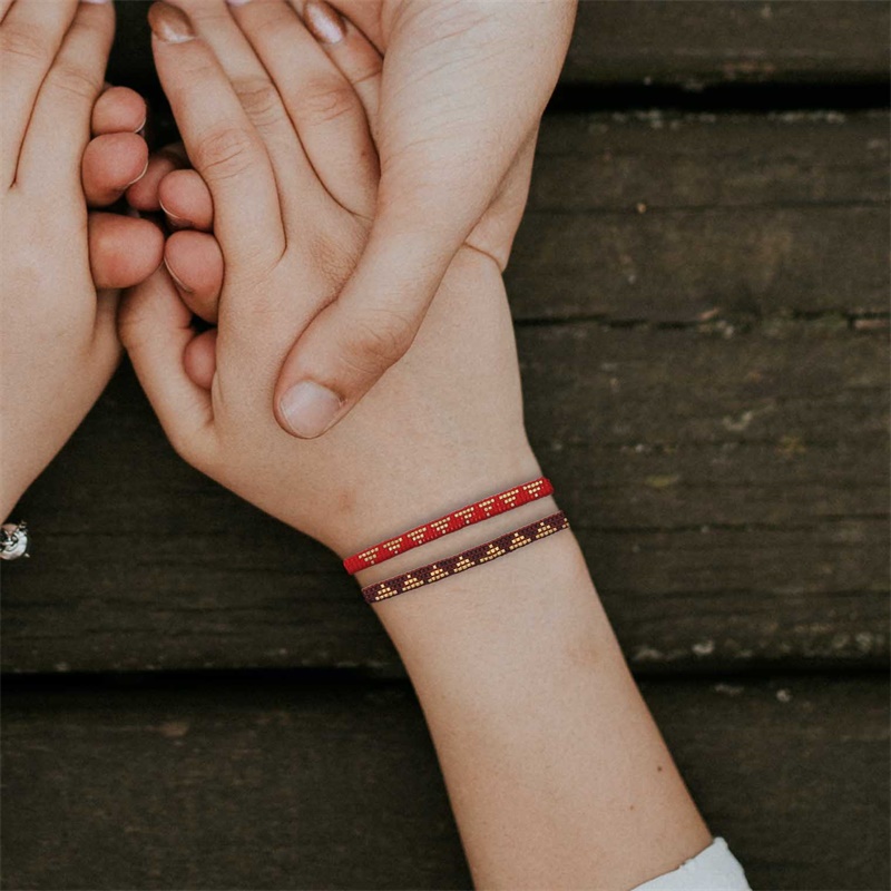 Bluestar Bohemian Glazen Kralen Ketting Armband Miyuki Accessoires Rood Zwart Hart Flamingo Charms Armband Voor Vrouwen Sieraden