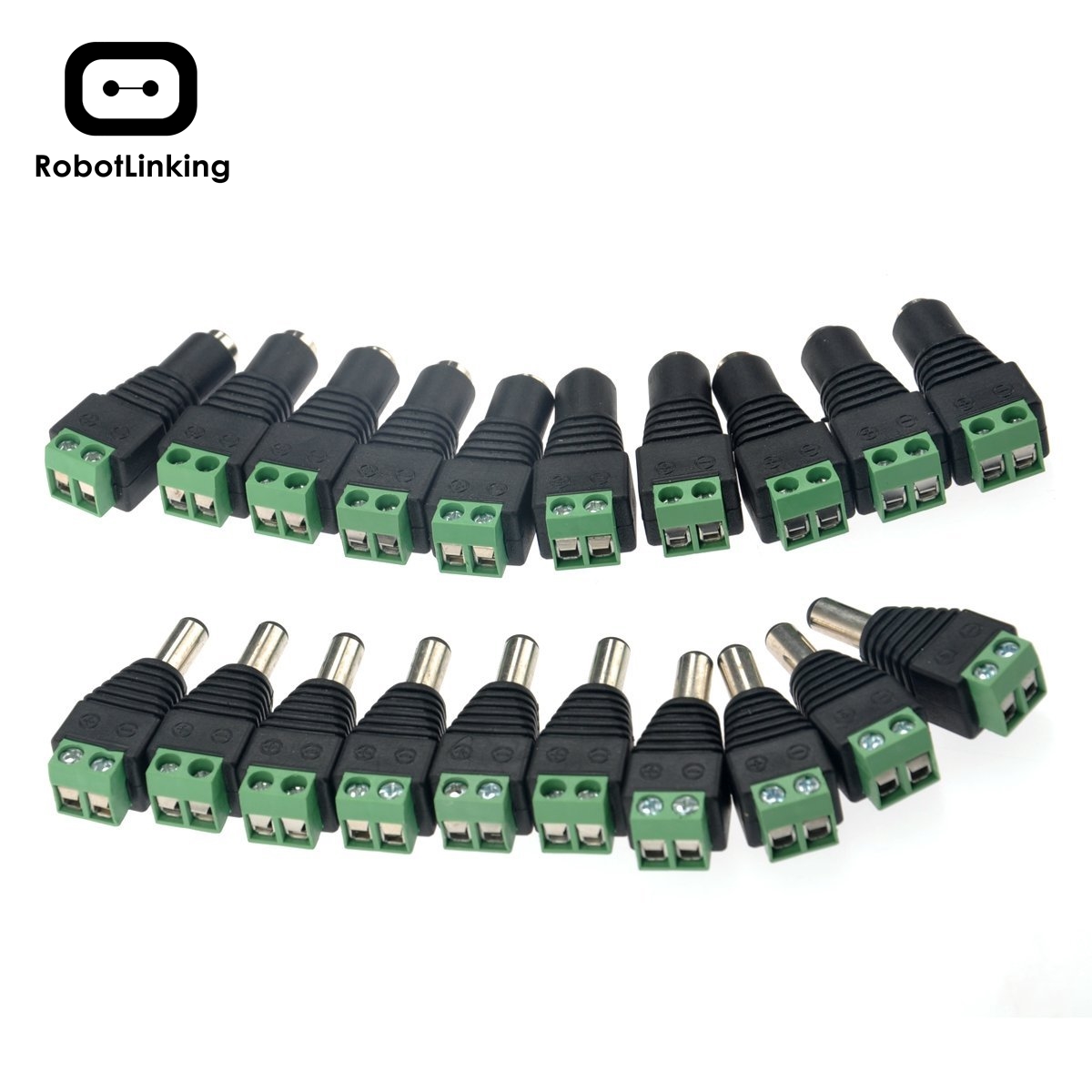 10 Pairs van 2.15.5mm Mannelijke en Vrouwelijke Dc Plug Jack Adapters Connectoren voor CCTV Camera/LED Strip Verlichting