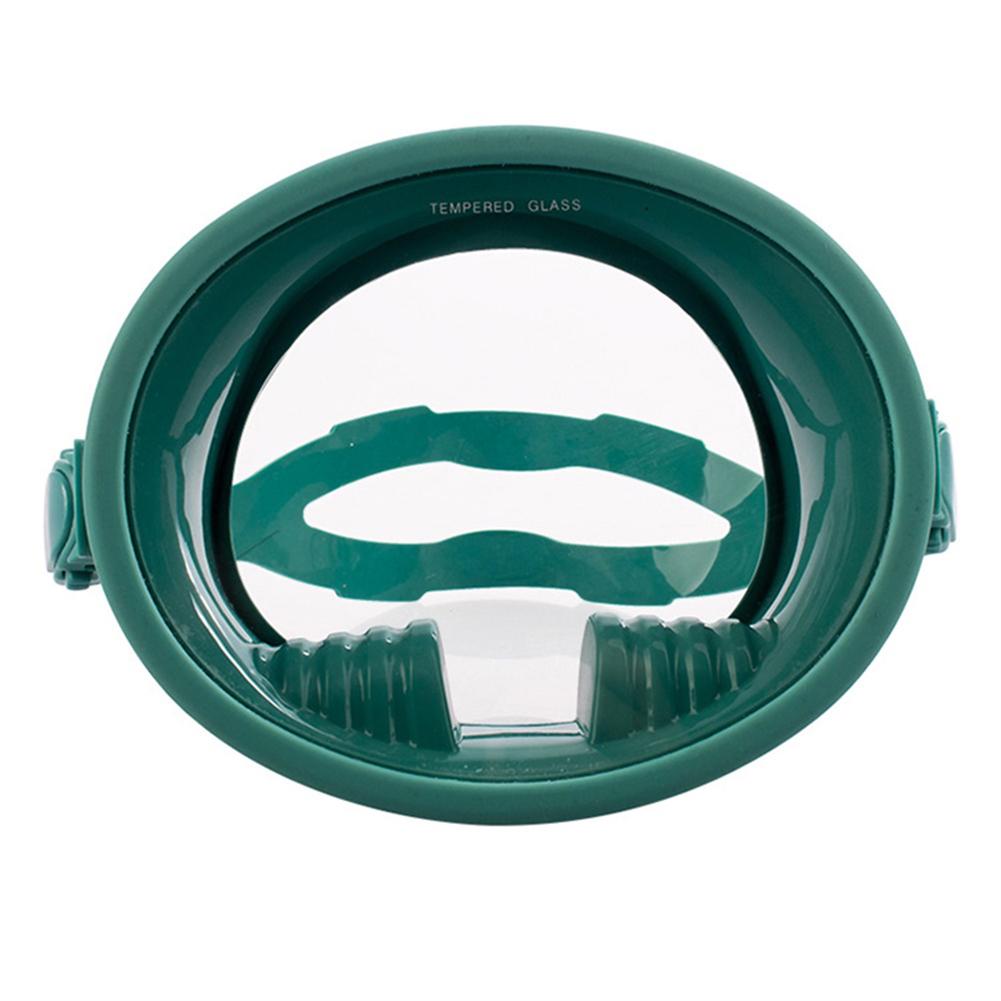 Silicone Dive Mask Panoramic Wide View Diving Goggles Oval Dive Mask Silicone Fog Free Glass Lens Water Sports Accessories: Metallic green
