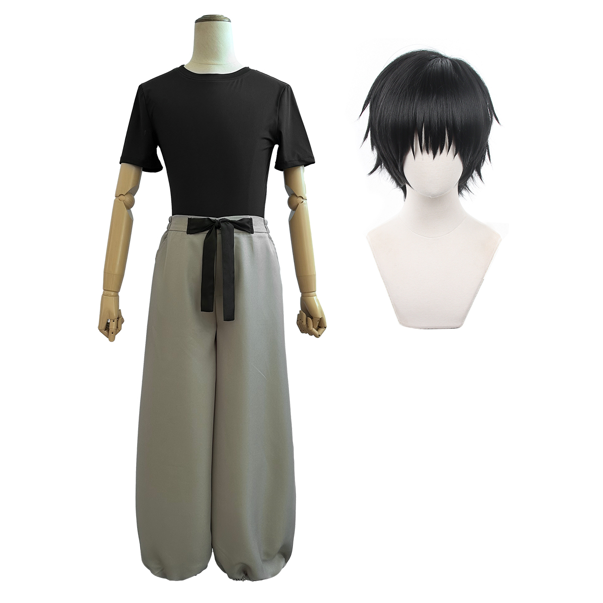 HOLOUN Jujutsu JJK Manga Anime Fushiguro Toji Satoru Gegenseitige Hilfe Kospy Kos Tsume Perücke T-shi RT Hosen Rose Netz Haween Churistmas Technik ft: S / Beige